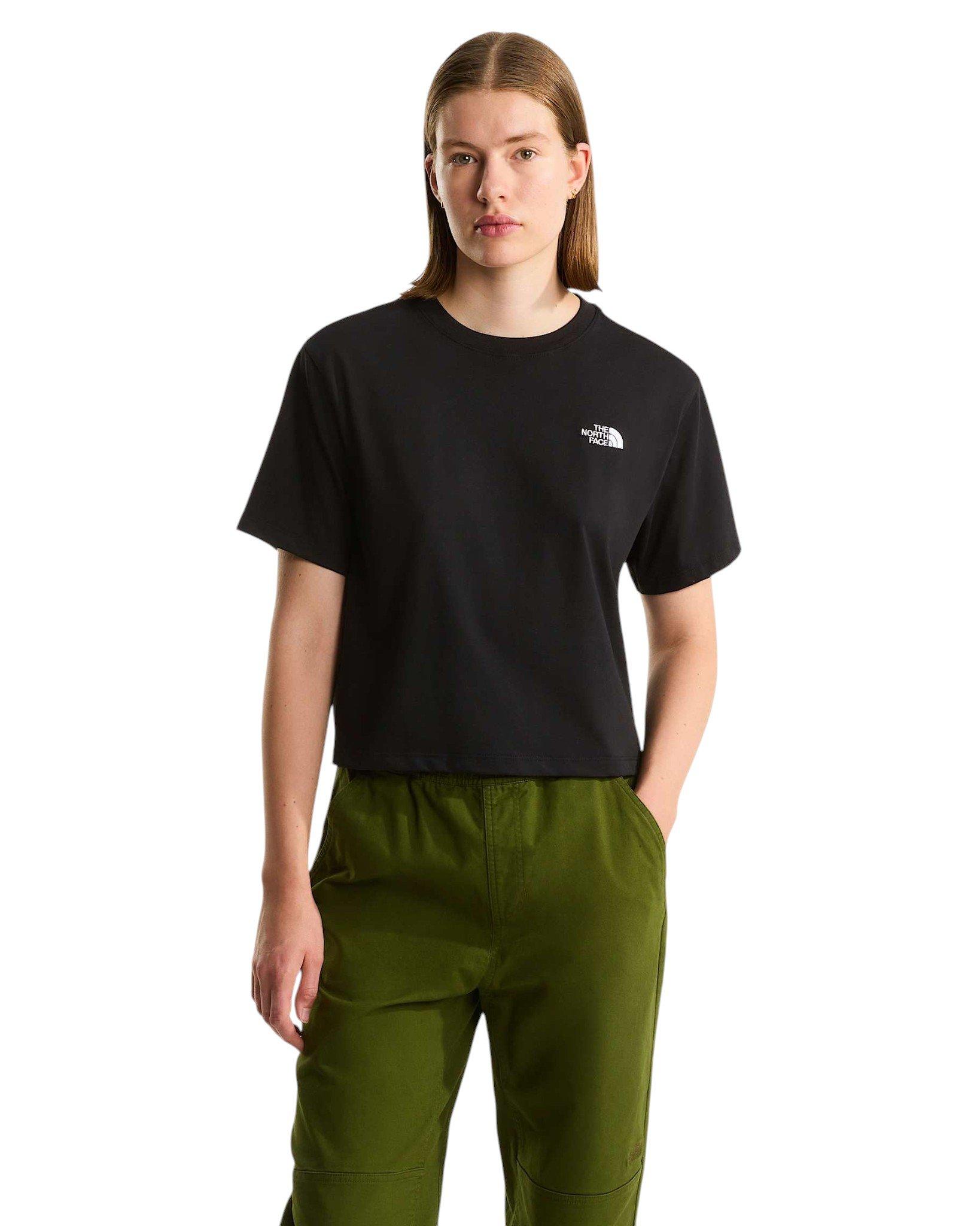 The North Face Women's Evolution Simple Dome Cropped Relaxed T-Shirt - Black - BLACK